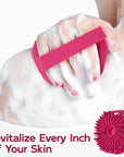 Silicone Body Scrubber, Exfoliating Body Wash Scrubbers Exfoliator, Shower Body Brush for Effective Showering Exfoliation and Gentle Massage (Red)