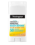 Neutrogena Purescreen+ Mineral Beach Defense On-The-Go Body Sunscreen Stick with Broad Spectrum SPF 50, Water Resistant UVA/UVB Protection, Absorbs Quickly & Dries Clear, 1.5 oz