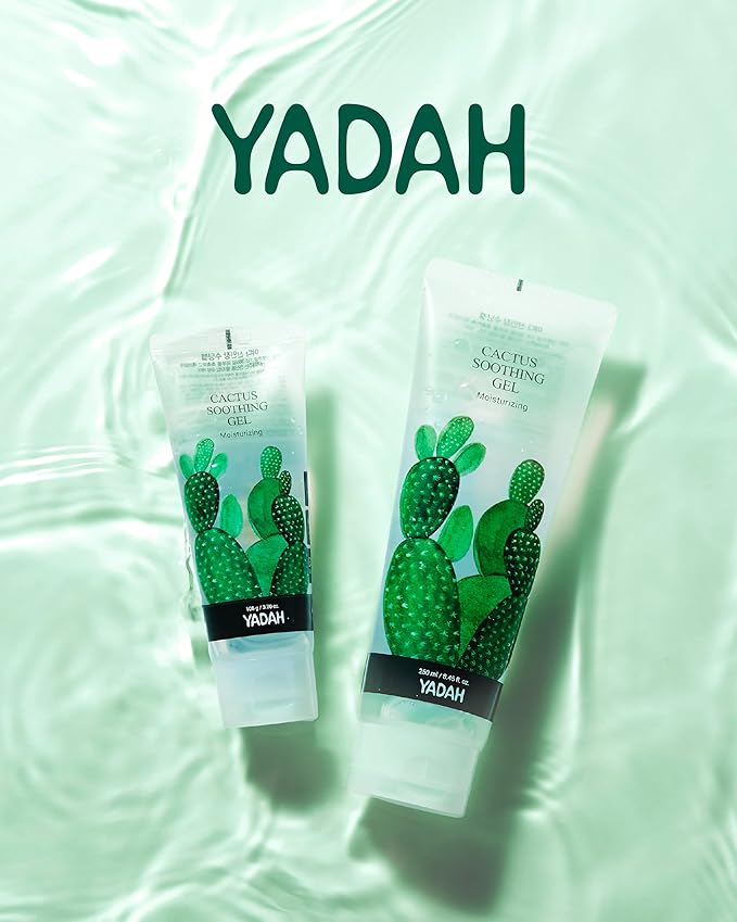 YADAH Cactus Soothing Gel (3.7fl oz) - Sunburn Relief,After Sun Care,Calm, Cool & Soothe Irritated Skin, Face Redness. Korean Skin Care. 95% Cactus Extract, Vegan.