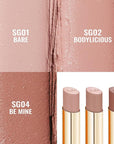 Oulac Nude Hydrating Lipstick Set For Women High Impact Lipcolor Tinted Lip Balm, Nourishing, Satin Finish, Moisturizing Creamy Formula, Vegan Clean Beauty Sensual Glow Rich Crème 01+02+04(SET 1)