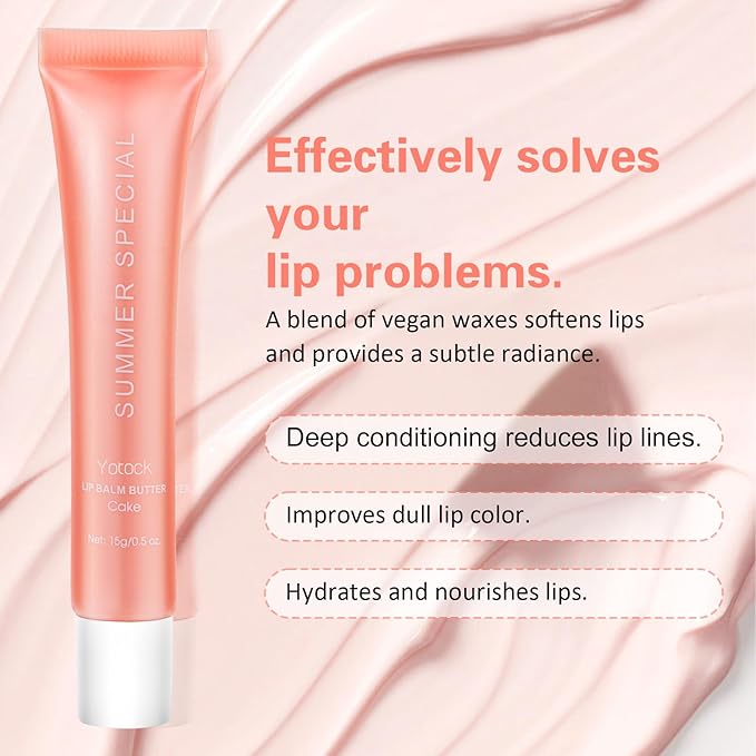 2 PCS Summer Lip Glossy Butter Balm Set, Tinted Lip Balm Long-Lasting Hydrating and Moisturizer, Glitter Lip Glossy Soften Dry Lips and Lip Care, Christmas, Birthdays Gifts for Women and Teen Girls