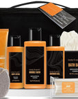 Body & Earth Gift Baskets for Men Bath Set Citrus Scented Bath and Body Gift Set with Body Lotion, Face Wash, Shower Gel, Bubble Bath, Loofah, Birthday Fathers Day Gifts