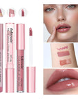 3PCS Lip Liner and Lipstick Combo Set - Matte Lip Liner Pencil, Velvet Matte Lipstick & Hydrating Collagen Lip Gloss - Long-Lasting, Smudge-Proof, High Pigment Nude Pink Lip Makeup Kit (Set 1, 3)