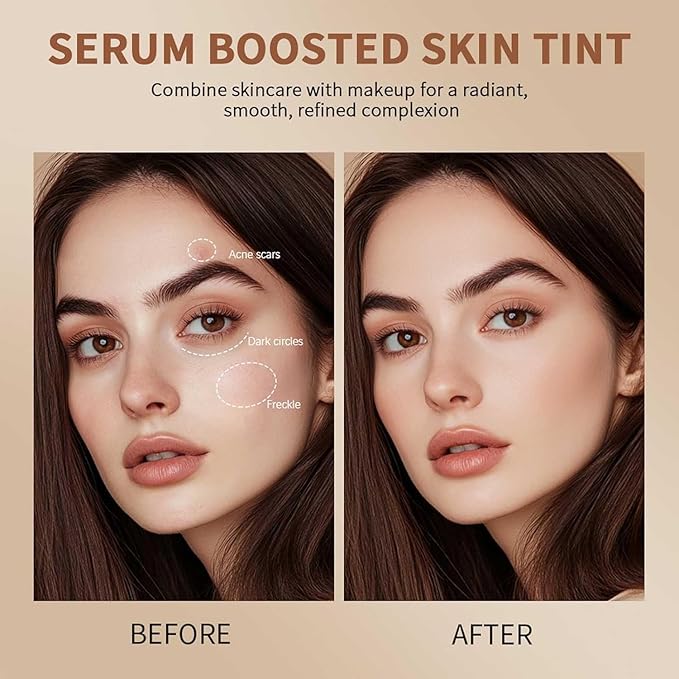 2pcs Foundation Stick with Beauty Balm Serum, Tinted Moisturizing Face Contour, Natural Finish Makeup (1, 1)
