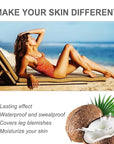 Waterproof Leg Makeup No Transfer - Body Scar & Leg Vein Cover Up for Black Skin, Tattoo Concealer for Varicose Veins (Wheat colored)