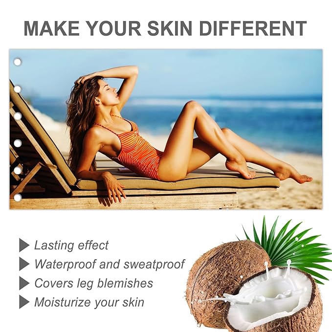 Waterproof Leg Makeup No Transfer - Body Scar & Leg Vein Cover Up for Black Skin, Tattoo Concealer for Varicose Veins (Wheat colored)