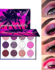Purple Pink Glitter Eyeshadow Palette - 12 Color Shimmer High Pigmented Powder Lasting Waterproof Colorful Eyeshadow Palette for Girl Women