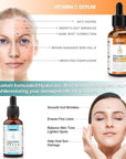Anti Aging Vitamin C Serum Hyaluronic Acid Serum Set - with Hyaluronic Acid, Skin Care Set Boost Skin Collagen,Hydrate & Plump Skin, Anti Aging & Wrinkle Facial Serum