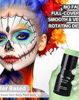 Go Ho Pastel Green Face Body Paint Stick,Water Based Washable Light Green Face Paint Stick,Non-toxic Full-coverage Cream Light Green Body Paint for Adults Children Halloween Cosplay SFX Makeup