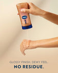 Vaseline Glazed and Glisten Sunlit Glow Body Gel Oil Vanilla Cocoa Shimmering with Ultra-Hydrating Lipids and 100% Pure Cocoa Butter, 6.8 Oz