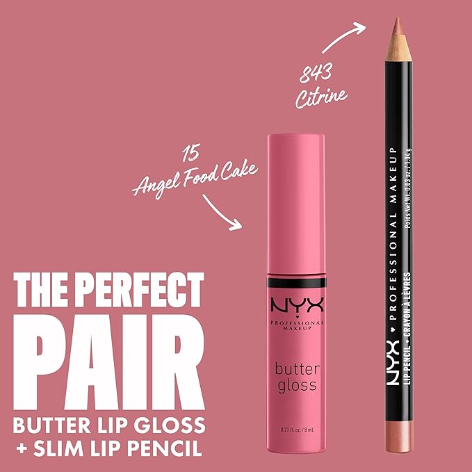 NYX PROFESSIONAL MAKEUP Butter Gloss, Non-Sticky Lip Gloss - Angel Food Cake (True Mauve)