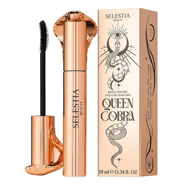 Black Mascara Queen Cobra – Volumizing, Curling, Lengthening – Soft Brush for Smooth Application – Long-Lasting & Weather-Proof – 0.34 fl.oz. - Made in Italy