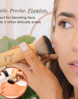 Kabuki Brush for Face - Ultra Soft Bronzer Brush for Blush, Loose Powder, Powder and Liquid Foundation & Self Tanner, Travel Friendy Makeup Blending Tool, Gentle on Skin