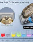 Hair Clippers for Men,Professional Hair Cutting Kit,Cordless Barber Clipper and T-Blade Beard Trimmer Set (Gold-1)