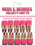 Juvia's Place Reds & Berries Velvety Matte Lipsticks The Berries Drama Queen - Rich Berry Shade, Soft-Matte Lipstick, Hydrating, Highly Pigmented, Creamy, Smooth, and Long-Lasting