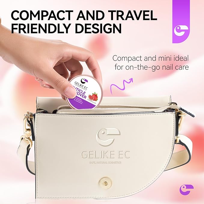gelike ec Cuticle Care Balm Organic for Women: Pomegranate Natural Cuticle Softener Remover for Men to Smoothe, Repair, rejuvenate, Strengthen & Moisturize Cuticles