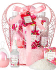 Gift Basket For Women, Mother's Day Gift for Mom Spa Set Lily & Peony Home Spa Set, Beauty Personal Care Set Jojoba Oil, Spa Self Care Kit, Bath Body For Thank You, Birthday, Mom, Anniversary Gift