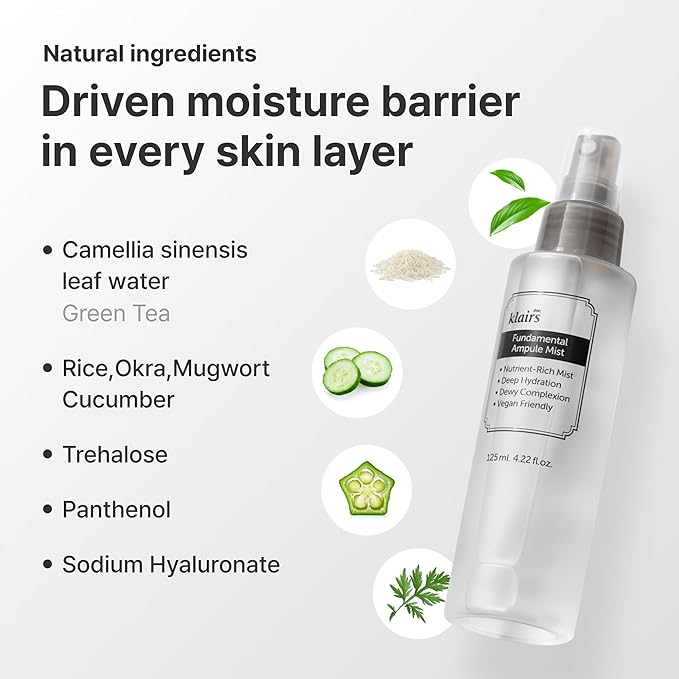 [DearKlairs] Fundamental Ampule Mist + Unscented Toner Set, Korean Skincare Routine