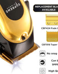 Supreme Trimmer Pro Clipper All Metal w/Fade Blade | 300 Min Run Time Professional Clipper Set, Cordless Beard Trimmer | STC5030 Gold