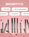 Sacheu Lip Liner STAY-N Peel Off Lip Stain — Long Lasting Matte Lip Tattoo Transfer Proof Lipstain Infused with Hyaluronic Acid & Vitamin E for All Skin Types — Vegan & Cruelty-Free, HEY-zel