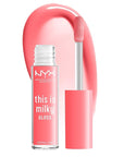 NYX PROFESSIONAL MAKEUP This Is Milky Gloss, Vegan Lip Gloss, 12 Hour Hydration - Moo-dy Peach (Sheer Coral)