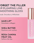 Lawless Forget the Filler Lip Plumping Line Smoothing Gloss - Strawberry Milkshake - Premium Volumizing Lip Gloss with Natural Ingredients Designed to Plump, Firm, and Hydrate Lips 0.11 oz