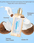 LAVANILA Vanilla Coconut Healthy Hair + Body Perfume Mist, 5 Fl Oz - Sweet & Tropical Fragrance Spray Formulated with Jojoba Oil, Madagascar Vanilla, Coconut, Tahitian Tiare Flower