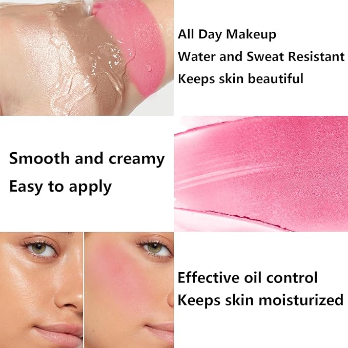 3Pcs Cream Contour Stick Makeup Kit, Shades with Highlighter, Blush and Bronzer Contour Stick for Sculpt the Cheeks, Long Lasting, Waterproof, Matte & Dewy Finish LIGHT(1+3+4)