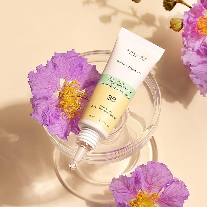 Solara Suncare - Day Dreamer Super Peptide Eye Primer, SPF 30 | Vegan, Cruelty Free | Safe For Sensitive Skin (0.5 fl oz | 15 ml)