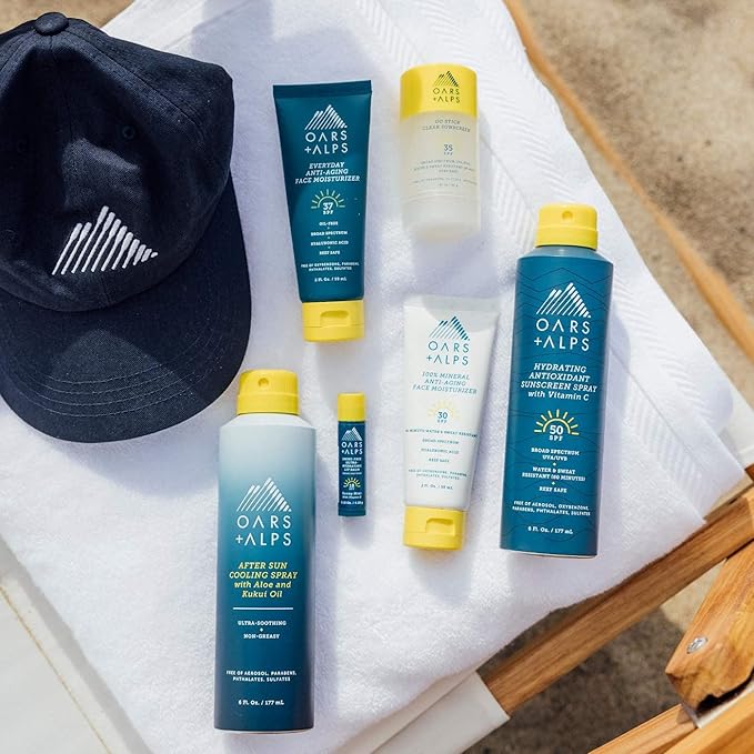 Oars + Alps Go Stick Clear SPF 35 Face Sunscreen, Skin Care Infused with Vitamin E and Antioxidants, Water and Sweat Resistant, TSA Friendly, 1.7 Oz, 2 Pack