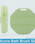 Silicone Body Scrubber, Exfoliating Shower Scrubber, Non-Slip Handle for Easy Cleaning, Travel Friendly (Green)