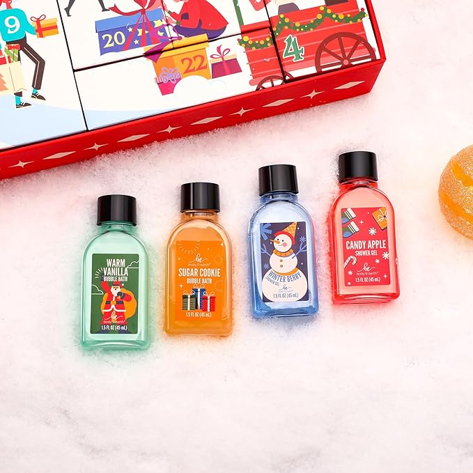 2025 Advent Calendar, New Year Gifts for Women with Hand Cream, Bubble Bath, Body Butter, Necklace, Bracelet, Brooch, Beauty Skincare Bath and Body Gift Set, 24 Days of Holiday Gift