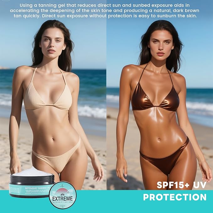 Shine Brown Tanning Gel Tan Accelerator Gel Intensive Tanning Oil for Outdoor Sun & Tanning Beds (Cocount)