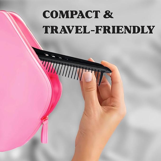 Herstyler Hair Straightening Comb - Straightener Comb for Flat Iron - Makes Styling Easy - Get Straight Hair in Minutes (Purple)