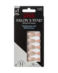KISS Salon X-tend, Press-On Nails, Nail Glue Included, 'Satellite', Light Silver, Short Size, Coffin Shape, 30 Nails, 5Ml Led Soft Gel Adhesive, 1 Manicure Stick, 1 New Mini File, New Prep Pad