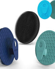 INNERNEED Food Grade Silicone Body Scrubber Gentle Exfoliating Brush for Women Men Deep Clean for All Skin Types, More Hygienic and Well Lather (Black+Dark Green+Dark Blue)
