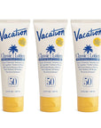 Vacation Classic Sunscreen Lotion SPF 50, Water-Resistant, Lightweight, Transparent on All Skin Tones, Dermatologist-Tested, Vegan, Travel Size, 3.4 Fl. Oz. (Value Pack of 3)