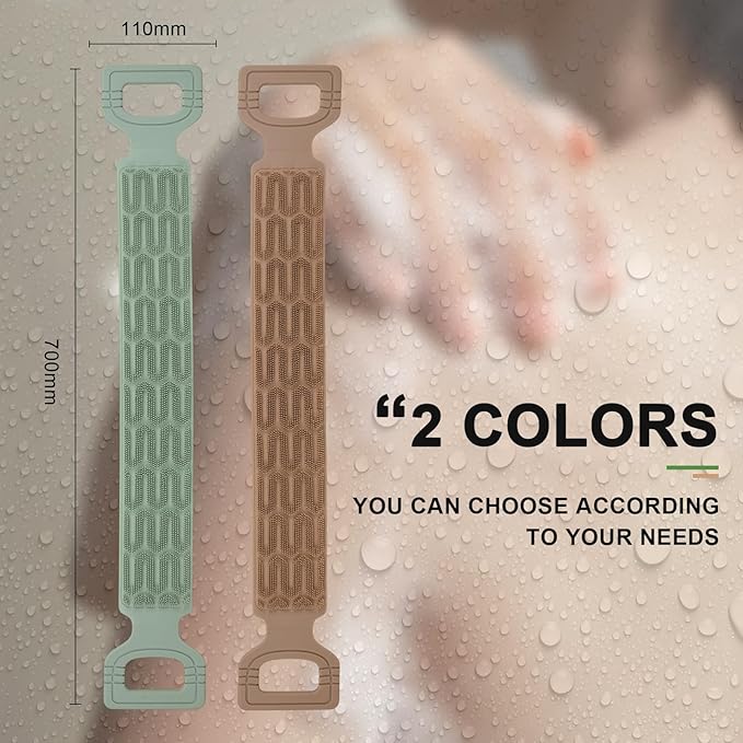 Exfoliating Back Scrubber for Shower, Back Massage Bath Brush, Double-Sided Back Scrub Washcloth to Clean Your Body Deeply for Men & Women Skin Care (Green)