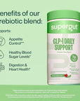Supergut GLP1 Daily Support - Watermelon Lime - High Fiber GLP-1 Supplement Powder for Women & Men - Sugar-Free Drink Mix for Gut Health & Digestive Support (18 Servings)