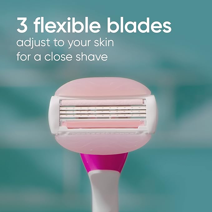 Gillette Venus ComfortGlide Disposable Razors for Women, 2 Count, White Tea Scented Moisture Bars for a Smooth Shave (Pack of 2)