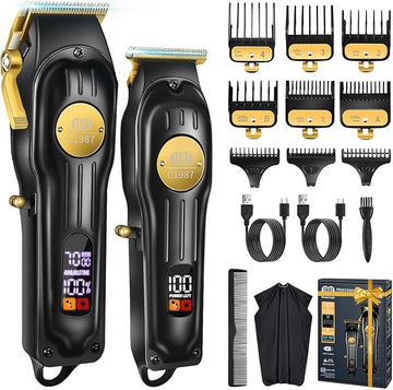 CIICII Mens Hair Clippers and Trimmers Set, Professional Cordless Barber Clippers for Hair Cutting Kit (Rechargeable USB Adjustable Beard & Hair Trimmer Haircut Kit) Clippers for Men DIY Home Salon