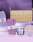 Luxury Bath & Body Set For Women LAVENDER & HONEY Large Spa Basket 13Pcs Luxurious Bath Spa Kit for women, Mother Day Gifts Perfect Spa Kit Bath Gift Set Spa Day Gifts Birthday Gift Baskets for Women