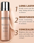 Airbrush Foundation Spray,Buildable Coverage Airbrush Makeup,Silk Flawless Foundation for Older Women,Teenagers,Middle-aged,Waterproof base de maquillaje (02 Beige)