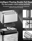 Professional Hair Clippers for Men,Hair Clippers+T-Blade Trimmer+Electric Shaver+Nose Hair Trimmer Set,4 in 1 Cordless Barber Hair Cutting Kit LCD Display Gifts (Gray)