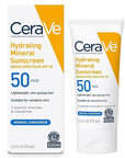 CeraVe 100% Mineral Sunscreen SPF 50 | Face sunscreen With Zinc Oxide & Titanium Dioxide | Hyaluronic Acid + Niacinamide + Ceramides | Oil Free Sunscreen For Face | Travel Size Sunscreen 2.5 oz