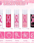 25 Pack Breast Cancer Awareness Accessories Gifts Bulk Lip Balms Favors Pink Ribbon Lip Balms Favors Breast Cancer Awareness Month Support Party Items Decorations for Women Men Survivors