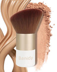 Kabuki Face Makeup Brush, Portable Travel Blush Brush Flawless for Foundation, Powder, Bronzer Buffing, Liquid, Cream, Cruelty Free