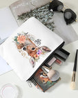 Floral deer cosmetic bag dear