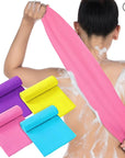 Tatuo 4 Pieces Korean Exfoliating Washcloth Body Back Scrubber Japanese Italy Exfoliating Cloth 35.5 Inch Long Bath Towel Washcloth Dead Skin Remover for Men Women(Mixed Color)