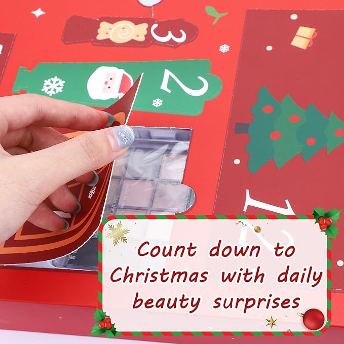 Erinde Makeup Advent Calendar 2025, 12 Days Christmas Gift Makeup Set for Teen Girls & Women, 2025 Xmas Holiday Countdown Calendar Beauty & Cosmetics Holiday Surprise Make Up Gift Kits for Women